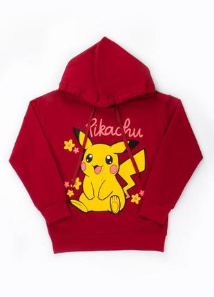 Стильна толстовка худі пікачу, спортивна кофта з начосом, теплый худи толстовка пикачу