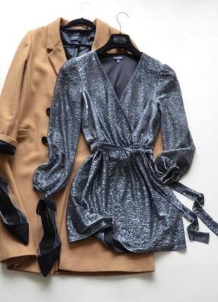 Люрекс мега сияющее платье платье на запах