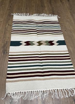 Карпатский шедевр: шерстяной ковер ручной работы уникального дизайна размером 000*70см. d-0176