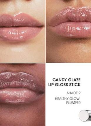 Зволожуючий блиск для губ yves saint laurent candy glaze lip gloss stick, clear with pink hue (mini size)