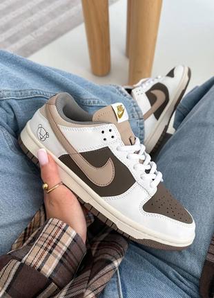 Женские кроссовки nike dunk low teddy brown