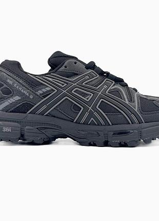 Зимние мужские кроссовки asics gel-kahana 8 winter fur black grey ассикс черного с серым цветами мех