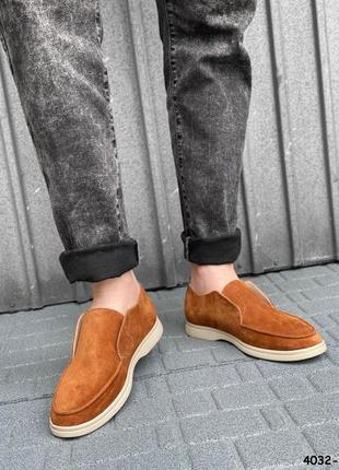 Мужские замшевые лоферы, 4032