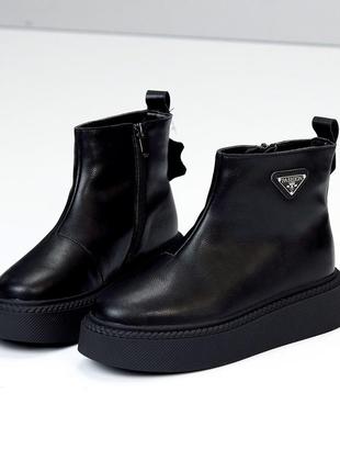 Ботинки "vinso", чёрный, натуральная кожа, зима