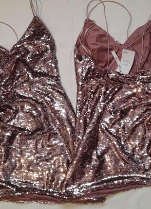 Asos новое шикарное фирменное нарядное вечернее платье с пайетками8 фото