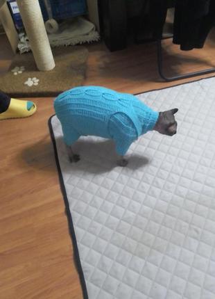 Нарядный вязаный костюм для большого кота (кошки)
