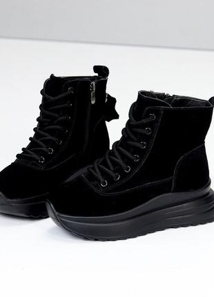 Ботинки "libery", черный, натуральная замша, зима