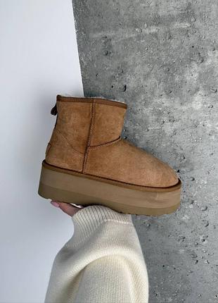Угги ugg mini platform chestnut premium