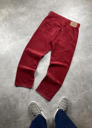 Винтажные красные вельветовые штаны джинсы levis 551
