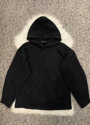 Толстовка худи кофта удлиненная с капюшоном zara(код товара 7.1224)