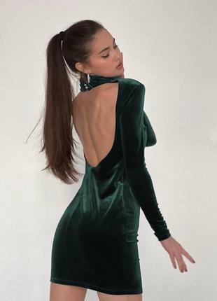 Женское платье мини-Крупный бархат