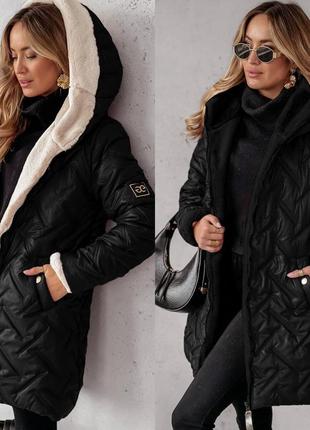 Жіноча зимова куртка з хутром тедді