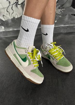 Жіночі кросівки nike sb dunk low 85 double swoosh green найк данк зеленого кольору