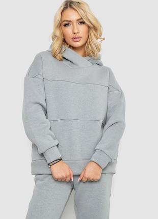 Спортивный костюм женский на флисе, цвет серо-оливковый, 247r10765