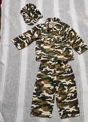 Карнавальный костюм военного камуфляжного милитари на 2-3роки