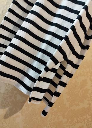 🤍 платье футболка длинное тельняшка полоска с разрезом2 фото