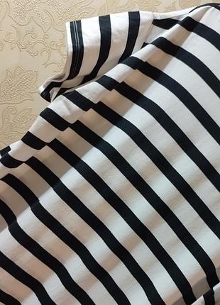 🤍 платье футболка длинное тельняшка полоска с разрезом3 фото