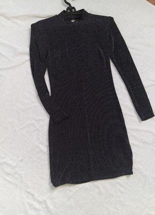 Блестящее платье на новый год, хлопковое платье