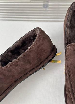 Лоферы меховые the row замшевые