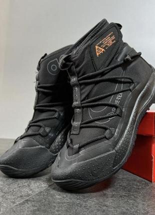Зимові високі кросівки nike acg terra antarktik black gore-tex juniper fog кросовки зимние на меху найк чёрные с оранжевым горе - текс еврозима