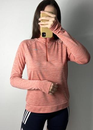 Спортивна кофтинка рашгард на 1/4 блискавці від nike з рефлективним логотипом та розрізами для пальчиків3 фото