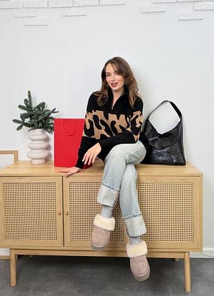 Трендовый свитер туречечника принт лео