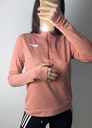 Спортивна кофтинка рашгард на 1/4 блискавці від nike з рефлективним логотипом та розрізами для пальчиків4 фото