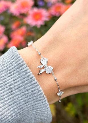 Серебряный браслет «слипучий бантик»