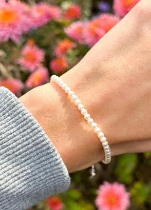 Серебряный браслет с культивированными жемчужинами