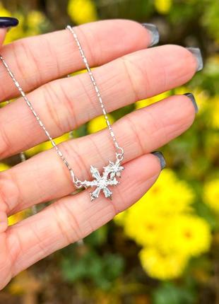 Серебряное ожерелье «крижаный цветок»