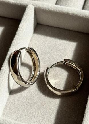 Серьги дутые кольца из медицинской стали