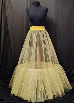 Спідниця з рюшем фатинова максі, прозора накидка magelite3 фото