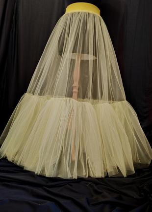 Спідниця з рюшем фатинова максі, прозора накидка magelite4 фото