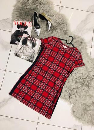 Красное платье в клетку bel & bo