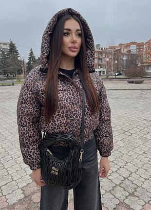 Пуффер куртка курточка леопард