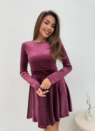 Нарядное платье, 4 цвета, с блеском, бархат