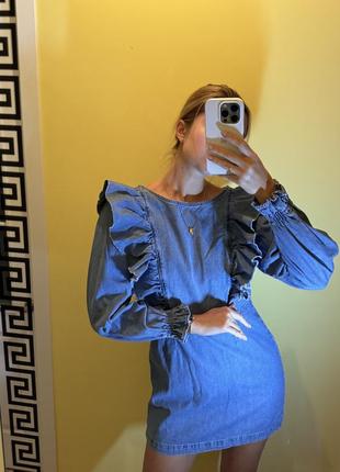 Джинсова сукня святкова вечірня на новий рік новорічна denim