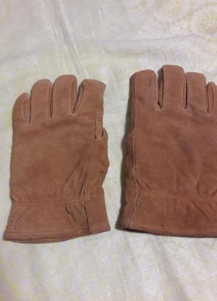 Перчатки на меху из натуральной замши