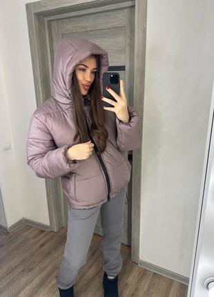 Тепла зимова куртка мокко коротка куртка мокко