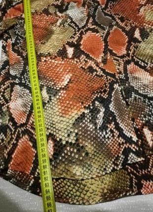 Атласная блуза рубашка змеиный принт