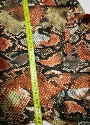 Атласная блуза рубашка змеиный принт