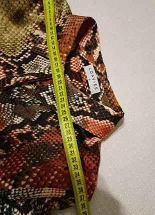 Атласная блуза рубашка змеиный принт