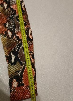 Атласная блуза рубашка змеиный принт