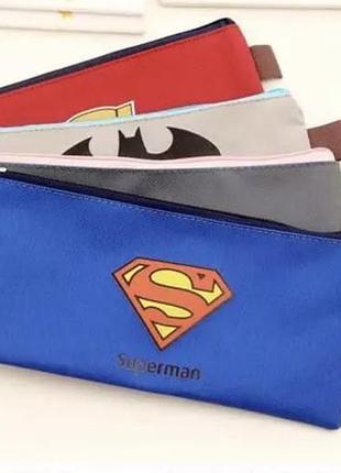 Шкільний пенал для хлопчика. супермен. супер герої. superman. школьный пенал для мальчика.