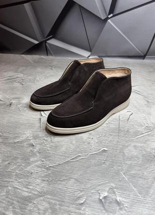Зимние мужские лофери brown beige (мех) 40-44