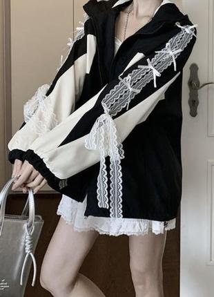 Соуп худи ветровка с бантами в стиле coquette