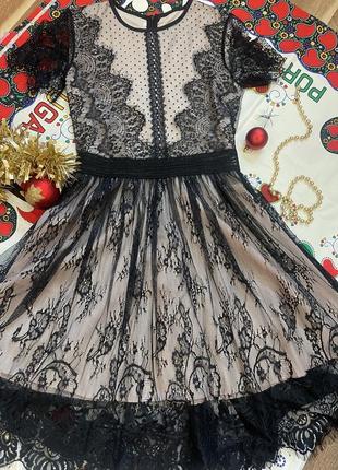 Изысканное платье с кружевом #платье миди новый год3 фото