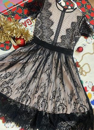 Изысканное платье с кружевом #платье миди новый год