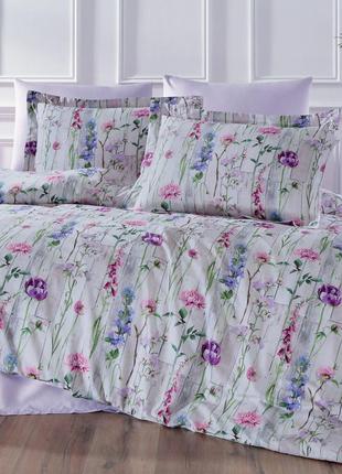 Постельное белье tivolyo home clematis делюкссатин евро