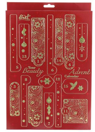 Адвент-календарь косметический красный шикарный набор